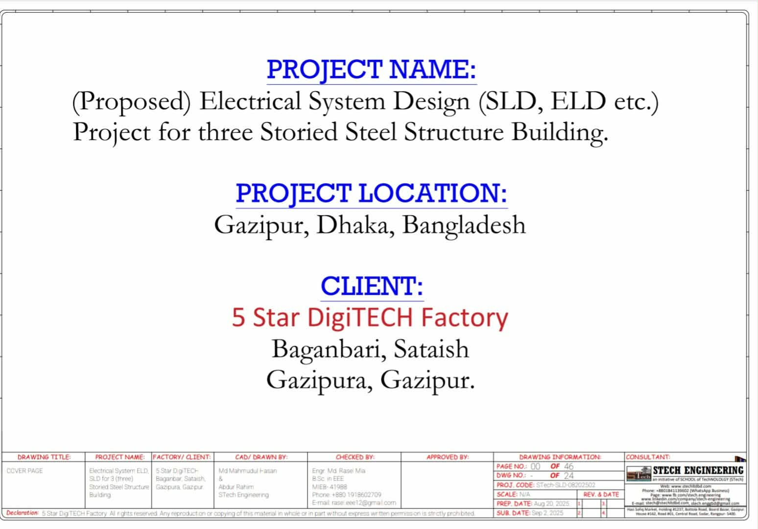 Electrical System Design (ELD, SLD, and BOM) at 5 Star DigiTECH